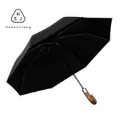 Haken-Regenschirm mit Holzgriff, automatisch